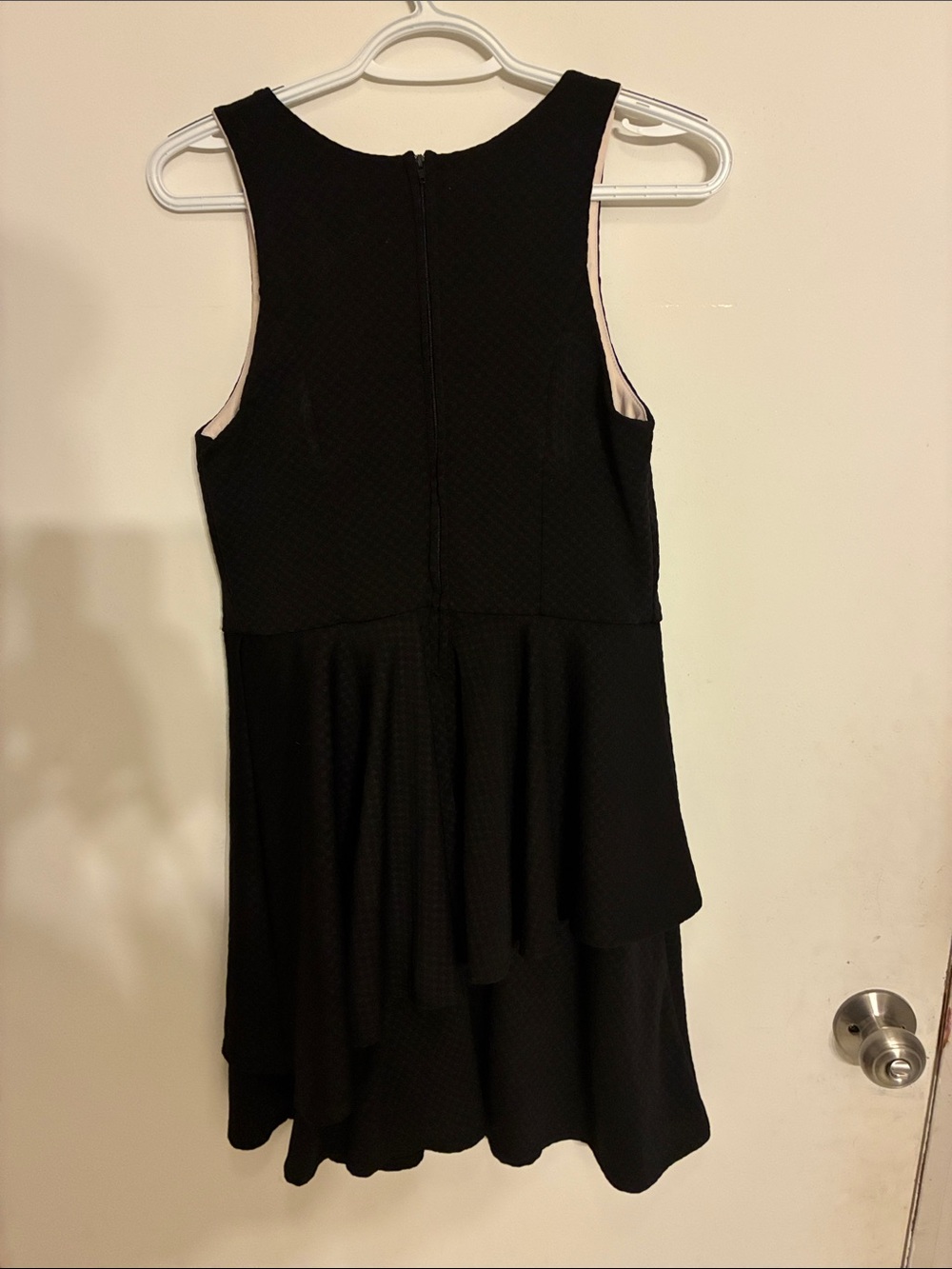 Zunie Black Textured Sleeveless Peplum Dress - Picture 3 of 4